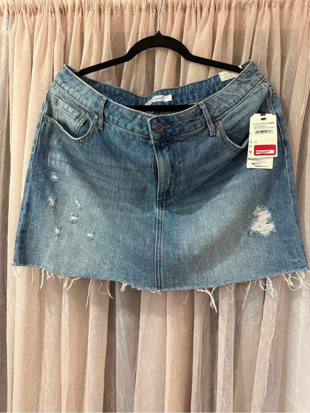 NWT Melrose and Market Light Blue Distressed Denim Mini Skirt
